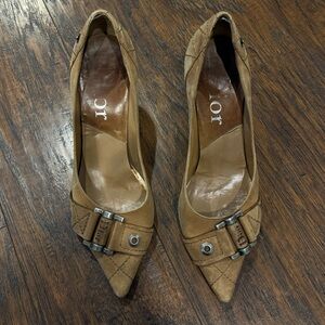 Vintage Dior Suede Pumps with Buckle